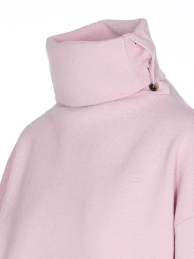 Haikure Cozy High Neck Long Sleeve Knitwear In Pink