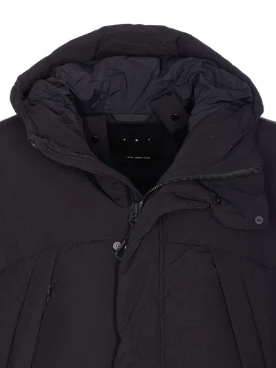 Jg1 Hooded Down Jacket Adjustable Cuffs In Blue