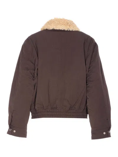 Dunst Brown Padded Jacket With Frontal Zip Closure In Multi