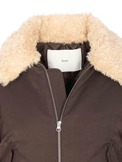 Dunst Brown Padded Jacket With Frontal Zip Closure In Multi