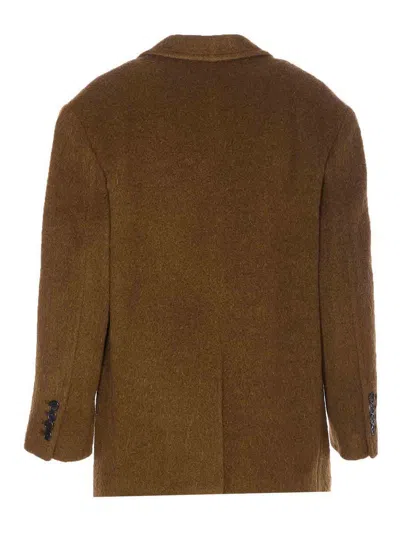 Dunst Brown Jacket With Frontal Buttons Closure In Multi