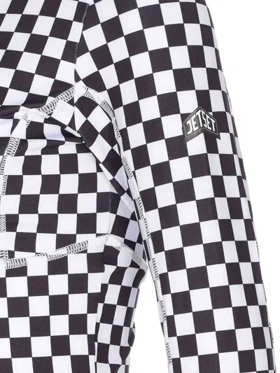 Jet Set Ginger Halfzip Check Longsleeves Top In Multi