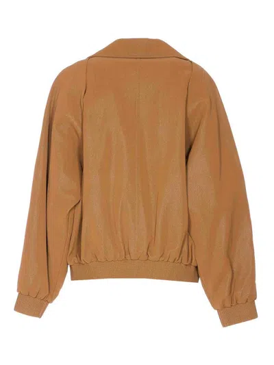 Eleh Brown Jacket With Frontal Buttons Closure In Brown