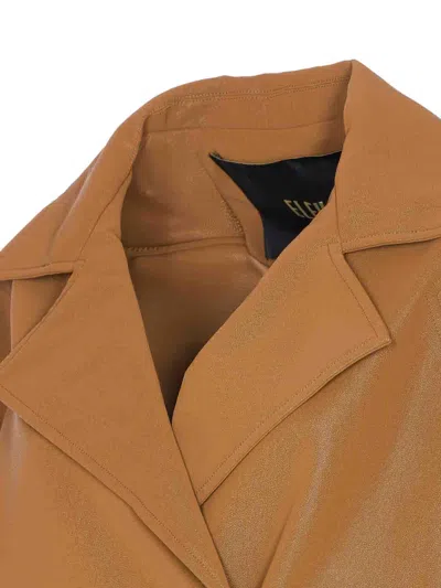 Eleh Brown Jacket With Frontal Buttons Closure In Brown