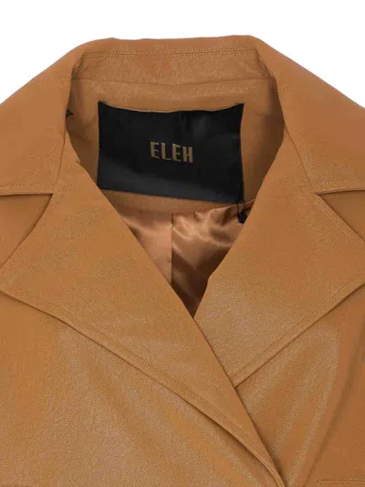 Eleh Brown Jacket With Frontal Buttons Closure In Brown