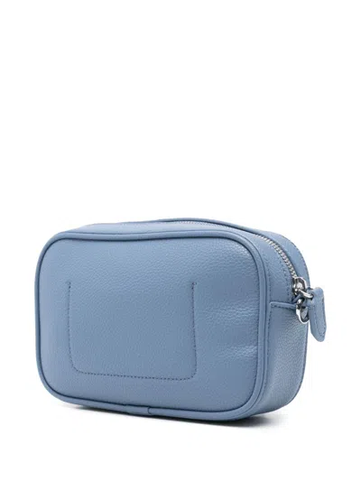 Emporio Armani Textured Finish Camera Bag With Adjustable Strap In Blue