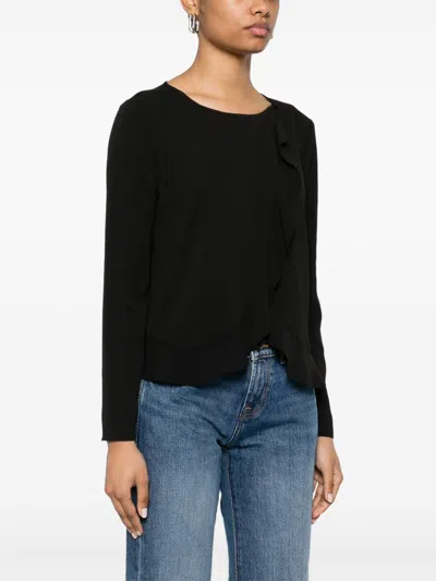 Emporio Armani Stylish Cotton Blend Blazer In Black