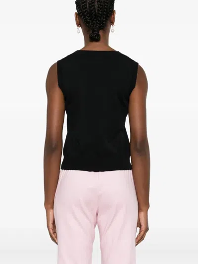 Ermanno Lace Detail Top In Black