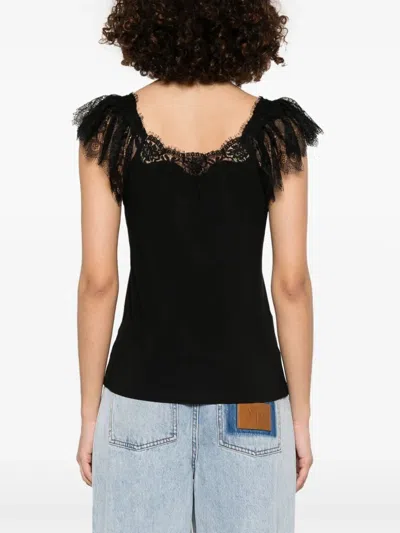Ermanno Lace Trim Tank Top In Black