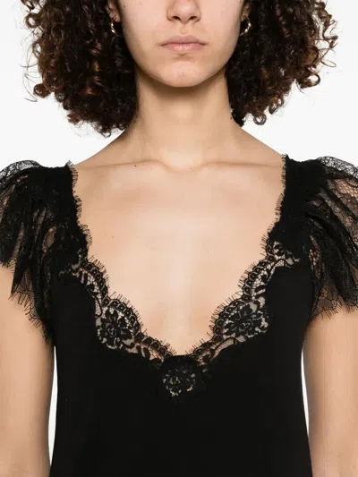 Ermanno Lace Trim Tank Top In Black