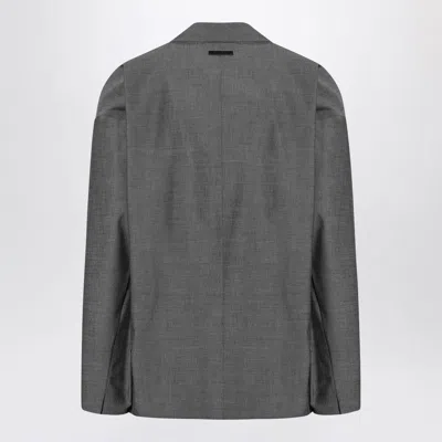 Fear Of God Gray Single-breasted Jacket In Cotton And Wool In Animal Print