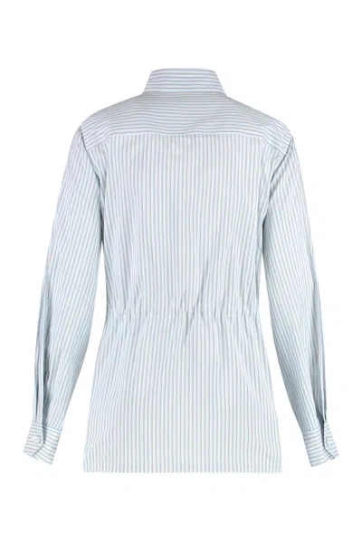 Fendi Belted Cotton Jacket In White