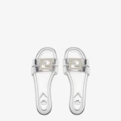 Fendi Ffold Metallic Leather Sandals In Multi
