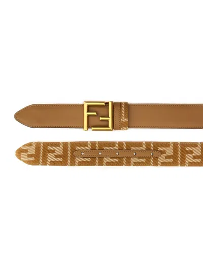 Fendi Women Ff Belt In Brown