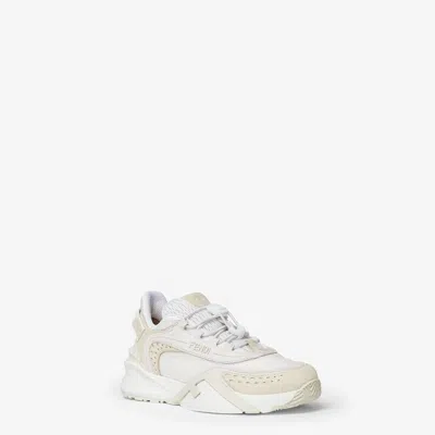 Fendi Women's Luxurious Calf Leather Sneakers In White