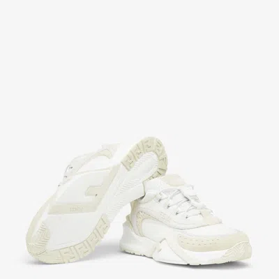 Fendi Women's Luxurious Calf Leather Sneakers In White
