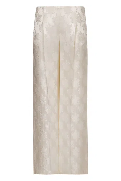 Fendi Silk Trousers In Neutral
