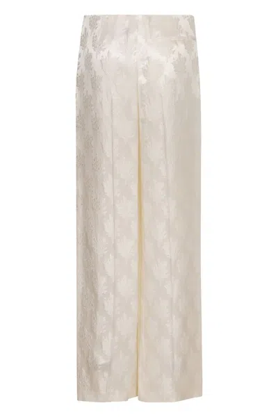 Fendi Silk Trousers In Neutral