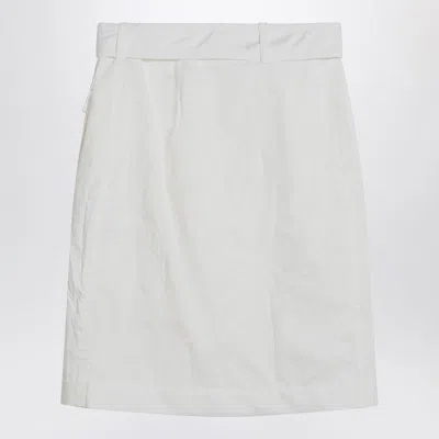 Ferragamo White Wrap Skirt In Cotton Blend In White