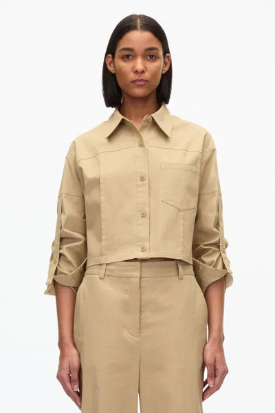 3.1 Phillip Lim Cropped Convertible Shirt Jacket In Brown