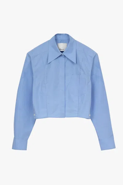 3.1 Phillip Lim Cropped Shirt With Shoulder Pads In White