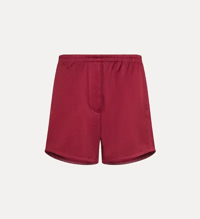 Forte Forte Mercerized Cotton Twill Shorts In Burgundy