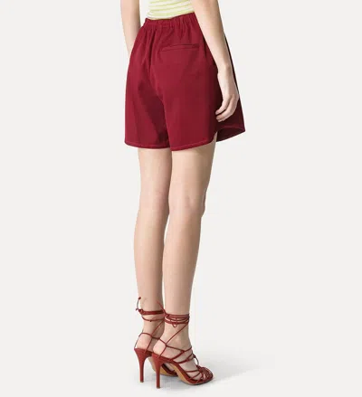 Forte Forte Mercerized Cotton Twill Shorts In Burgundy