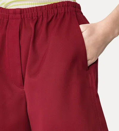 Forte Forte Mercerized Cotton Twill Shorts In Burgundy
