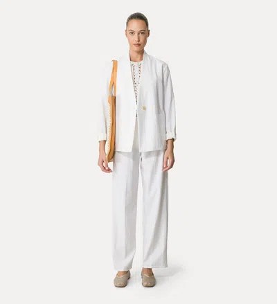 Forte Forte Viscose Cotton Twill Double Breasted Jacket In White