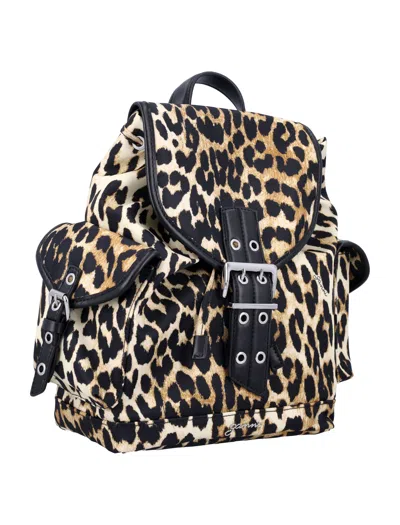 Ganni Women Animalier Print Nano Backpack In Animal Print