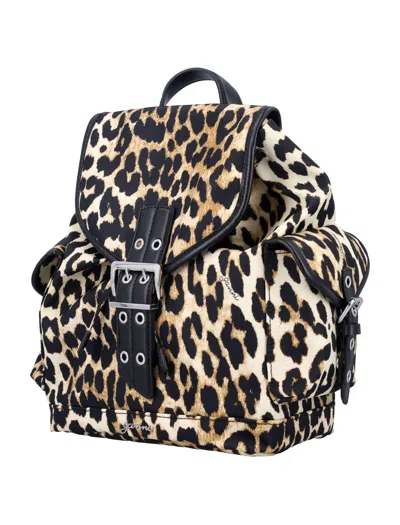 Ganni Women Animalier Print Nano Backpack In Animal Print