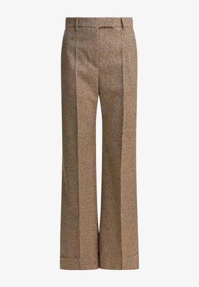 Valentino Natte Tailored Pants In Brown