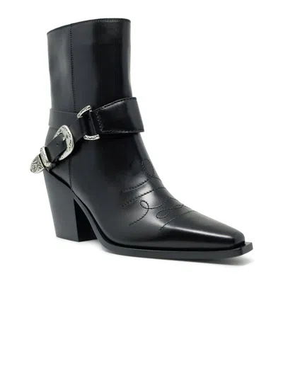 Sartore Leather Ankle Boots In Black