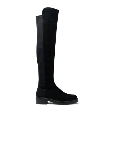 Stuart Weitzman Suede 5050 Celia Boots In Black