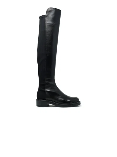 Stuart Weitzman Nappa 5050 Celia Boots In Black