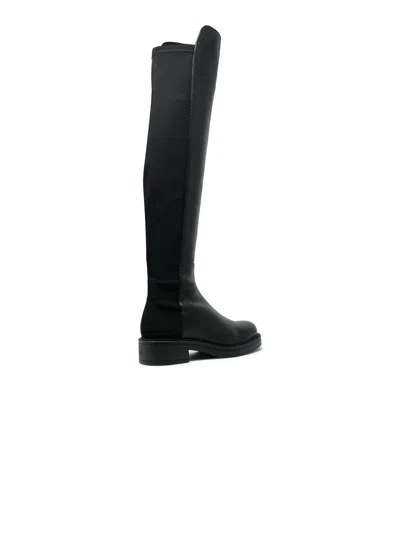 Stuart Weitzman Nappa 5050 Celia Boots In Black