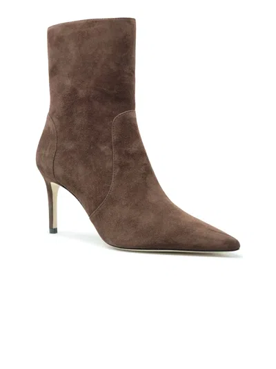 Stuart Weitzman 80mm Pointed-toe Zip Boots In Brown