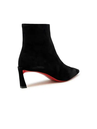 Christian Louboutin Black Veau Velours Condora Booty 55 Boots In Black