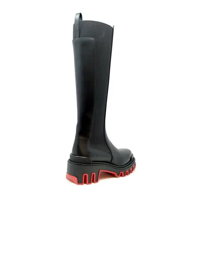 Christian Louboutin Black Calf Leather Marchacroche Dune Botta Boots In Black