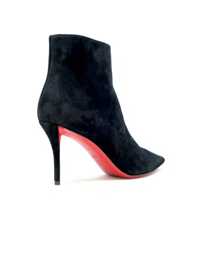 Christian Louboutin Black Suede Leather Apostropha 80 Bootie In Black