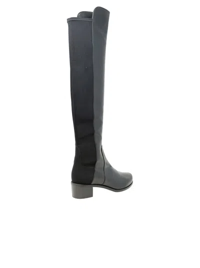Stuart Weitzman Leather Reserve Boots In Black