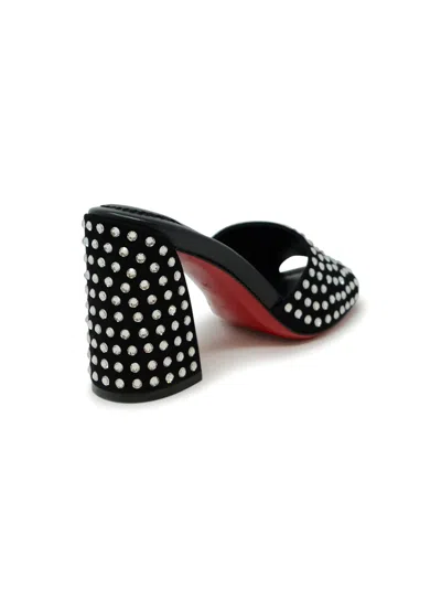 Christian Louboutin Black Suede Jane Mule Strass Boum 85 Sandals In Black