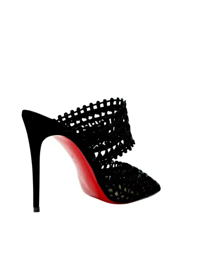 Christian Louboutin Black Patent Deia 100 Sandals In Black