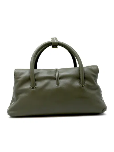 Zanellato 068750-1910000-z0482 Green Olivona Leather Dotta Saeta Baby Handbag In Green