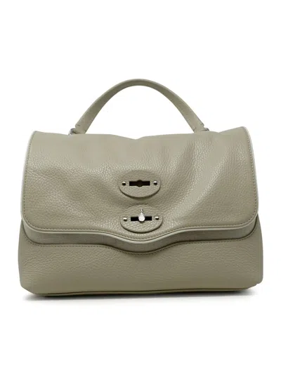 Zanellato 069200-1950000-z0171 Beige Sporcato Postina Raquet Club S Leather Handbag In Gray