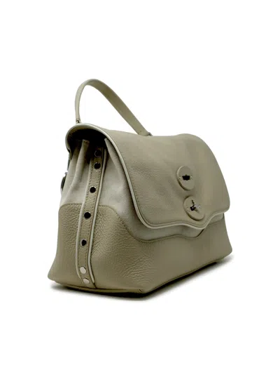 Zanellato 069200-1950000-z0171 Beige Sporcato Postina Raquet Club S Leather Handbag In Gray