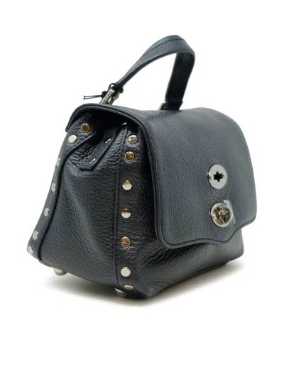 Zanellato 068010-0050000-z0520 Dark Navy Postina Daily Giorno Baby Leather Handbag In Black