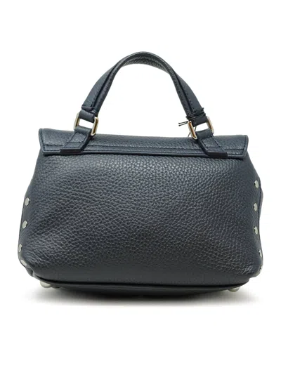 Zanellato 068010-0050000-z0520 Dark Navy Postina Daily Giorno Baby Leather Handbag In Black