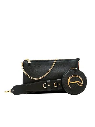 Christian Louboutin Black Leather Loubila Hybrid Pouch