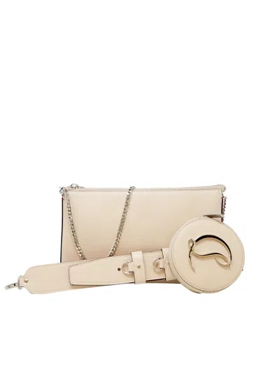 Christian Louboutin Leche Leather Loubila Hybrid Pouch In Orange